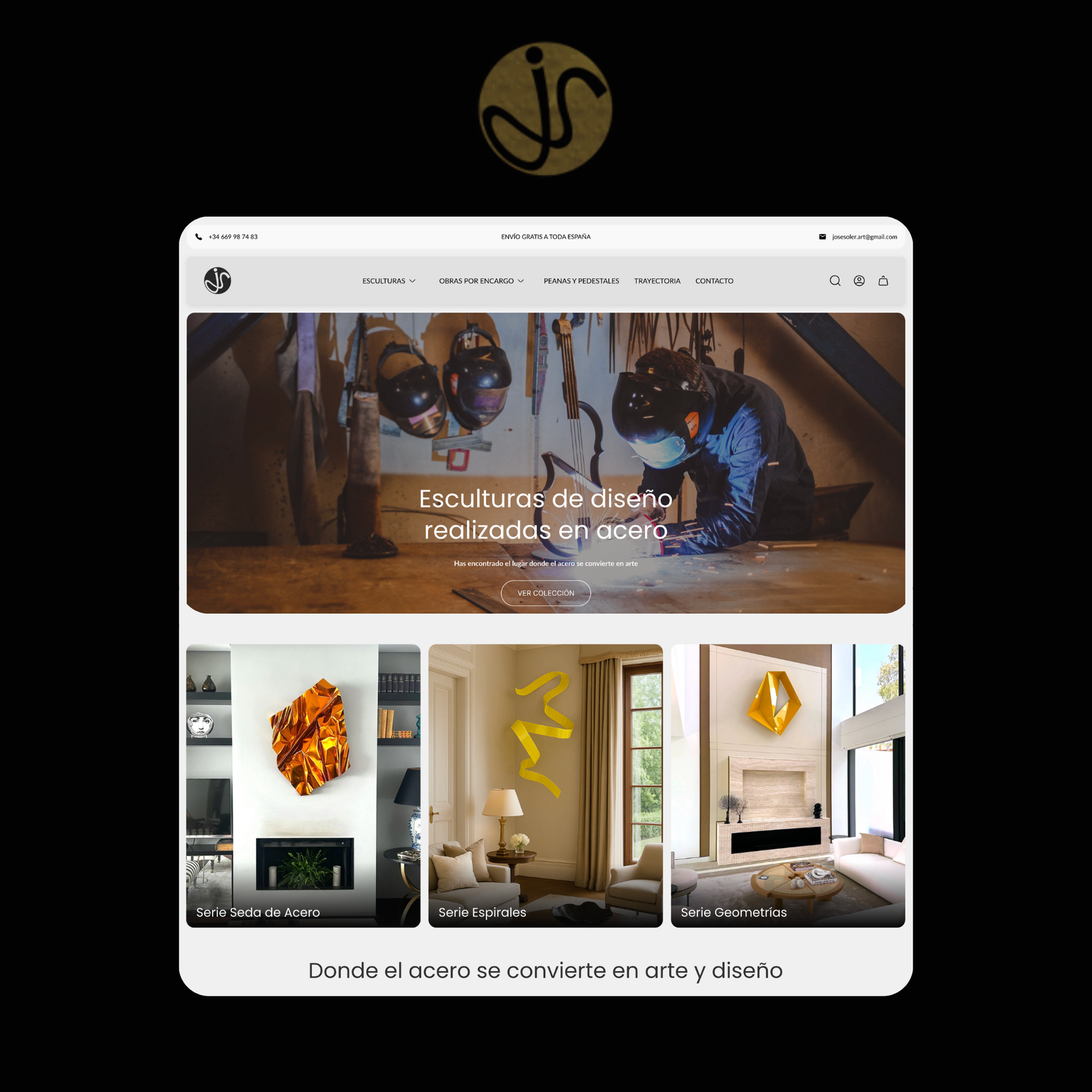 Diseño de la web de José Soler Gallery desarrollado por Ecomphoria
